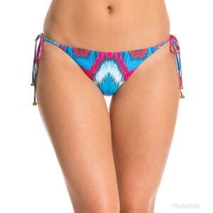 PILYQ String Bikini Bottom Side Tie Triangle Mumbai Pink Blue‎ Small Large New